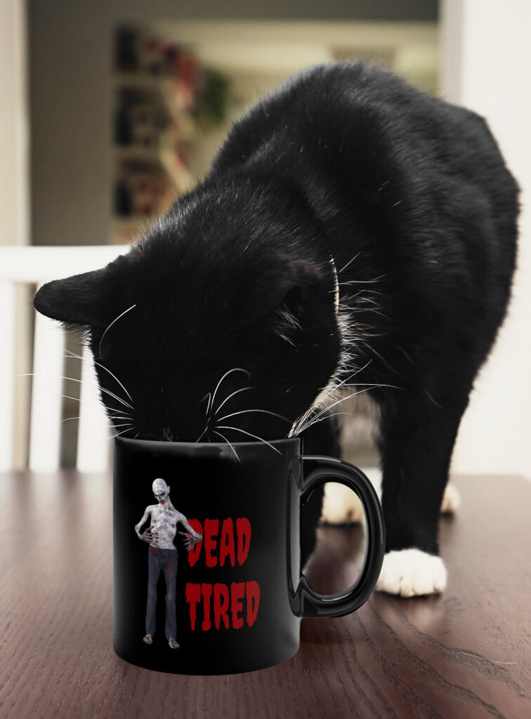 Dead Tired Funny ZOMBIE MUG | 11oz Black Ceramic Halloween Horror Coffee  Cup - Paranormal Aliens