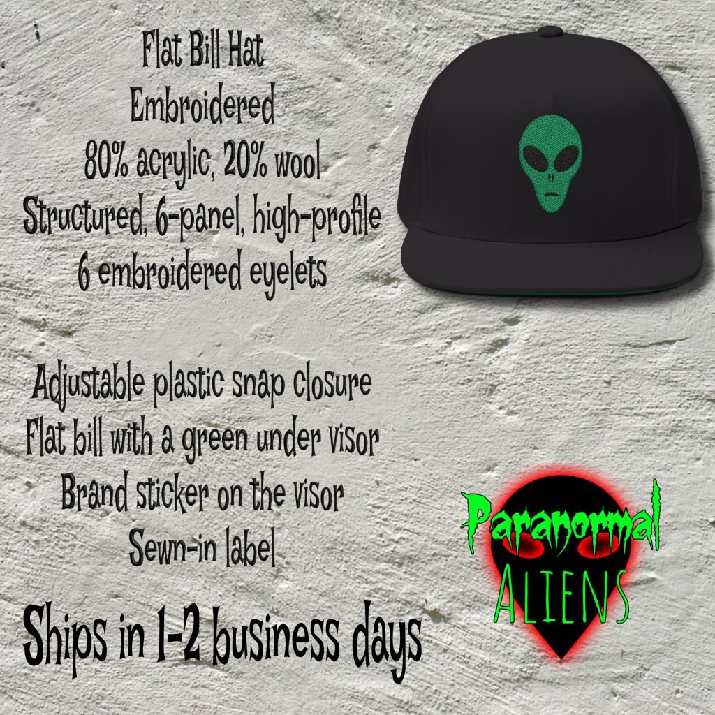 Embroidered Alien Hat, UFO Snapback Cap, Sci-Fi Flat Bill, Adjustable Acrylic Wool Hat, Alien Headgear, Space Lover Gift - Image 5