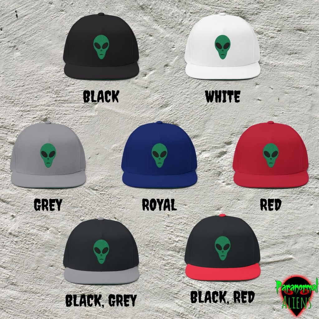 Embroidered Alien Hat, UFO Snapback Cap, Sci-Fi Flat Bill, Adjustable Acrylic Wool Hat, Alien Headgear, Space Lover Gift - Image 6