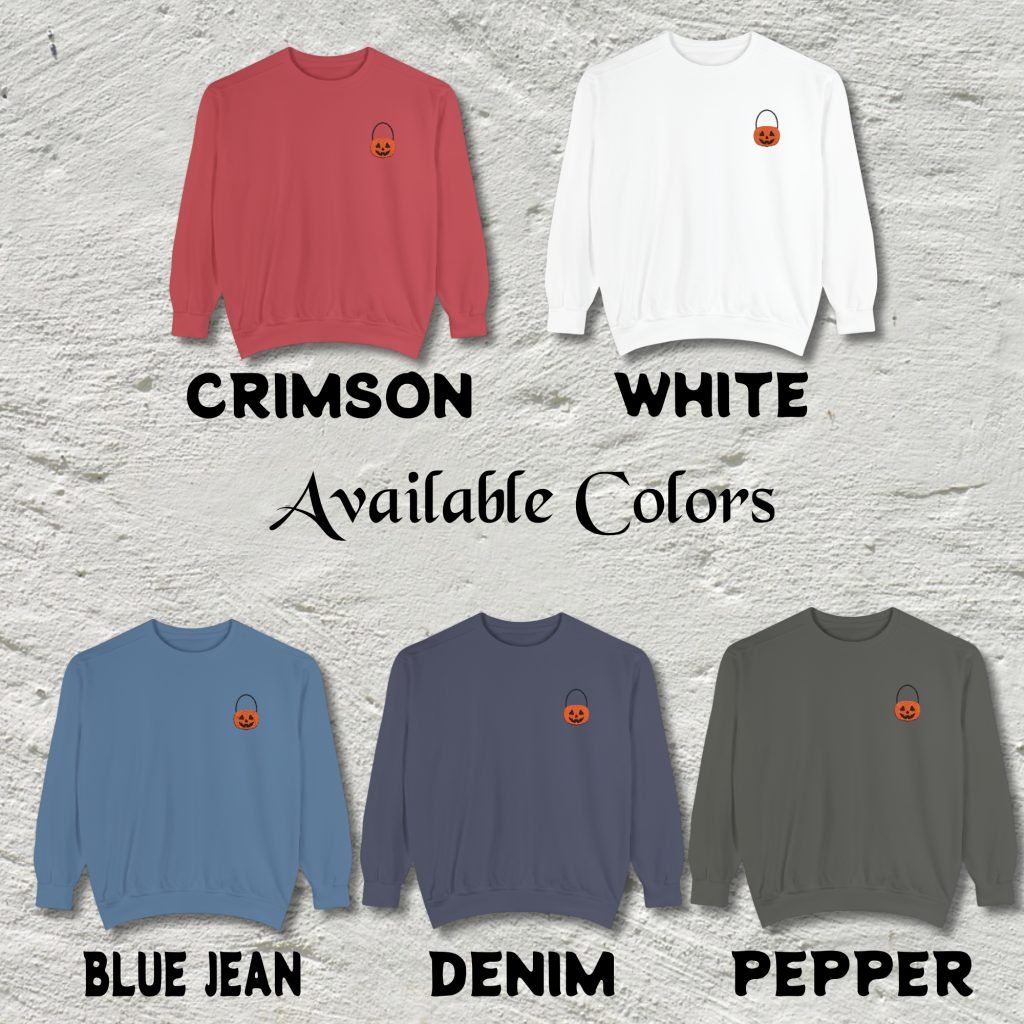 Halloween Embroidered Pumpkin Sweatshirt, Spooky Fall Crewneck, Relaxed Fit, Cotton Polyester, Goth Horror Gift - Image 7