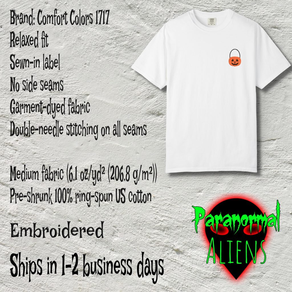 Halloween Embroidered Pumpkin Shirt, Horror Tee, Pre-shrunk Ring-Spun Cotton, Relaxed Fit, Gothic Fall Apparel, Horror Gift Idea - Image 6