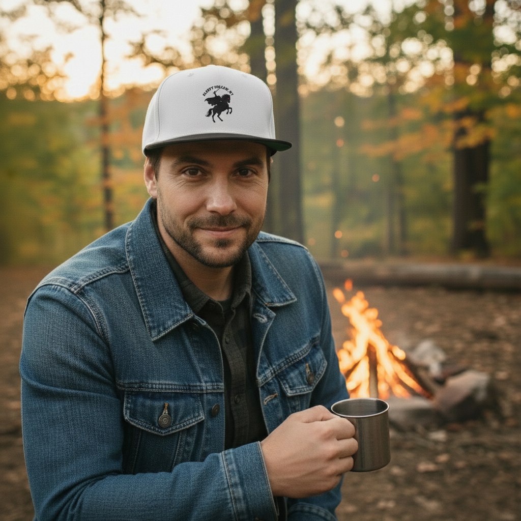 Headless Horseman Embroidered Sleepy Hollow Hat, Halloween Snapback Cap, Horror Flat Bill, Adjustable Acrylic Wool Hat, Gothic Gift - Image 2