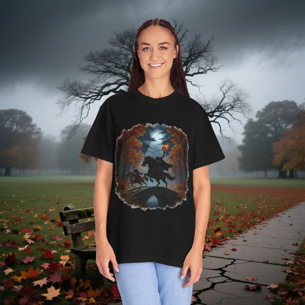 Headless Horseman Ichabod Crane Sleepy Hollow Shirt, Horror Tee, Pre-shrunk Ring-Spun Cotton, Relaxed Fit, Gothic Halloween Gift - Image 3