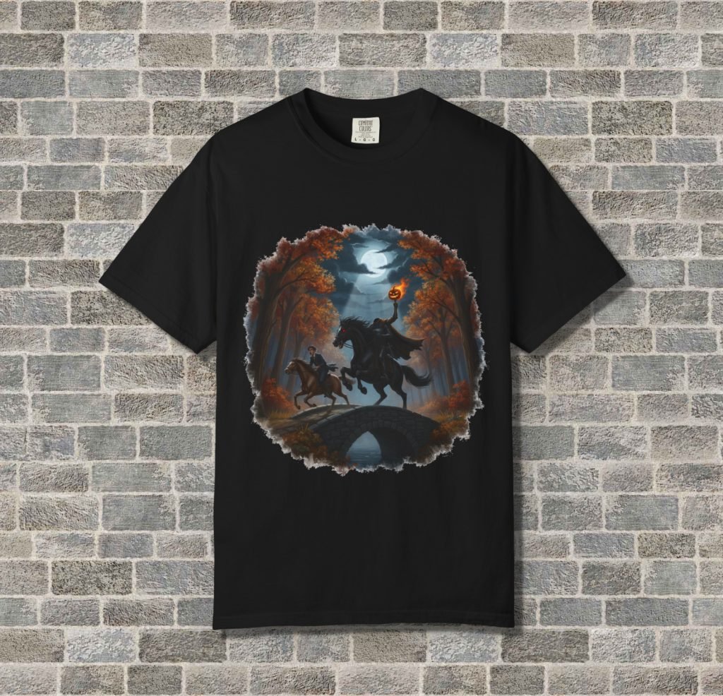 Headless Horseman Ichabod Crane Sleepy Hollow Shirt, Horror Tee, Pre-shrunk Ring-Spun Cotton, Relaxed Fit, Gothic Halloween Gift - Image 8