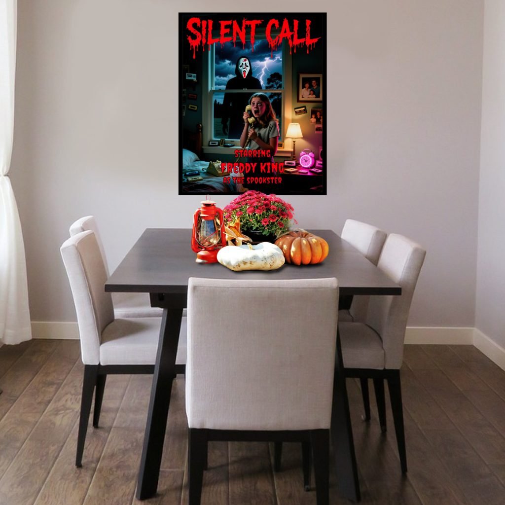 Masked Slasher Custom Horror Movie Poster, Personalized Goth Gift, Black and White Wall Art, Fine Art Print, Halloween Decor, Horror Gift - Image 4