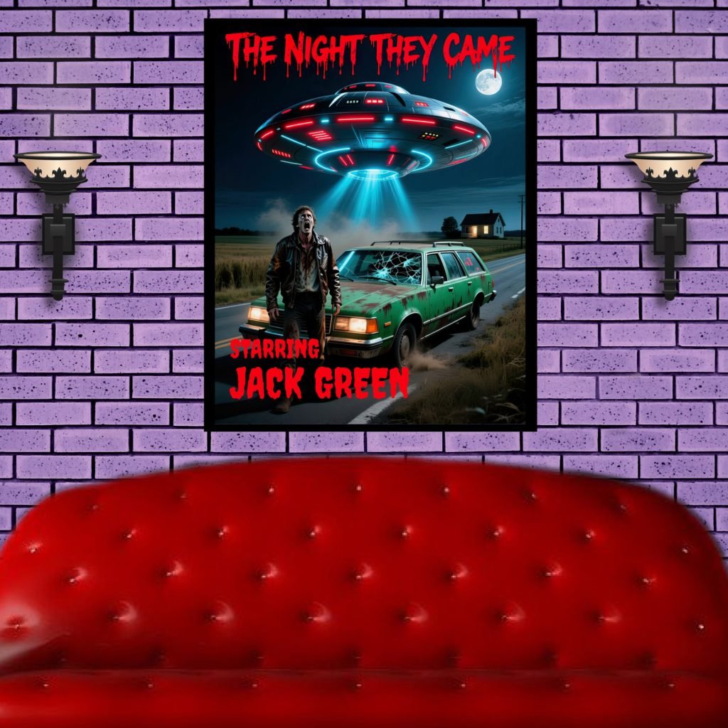 UFO Alien Custom Movie Poster Gift, Personalized Horror Art, Black and White Wall Print, Fine Art Paper, Halloween Decor, Gothic Gift - Image 4