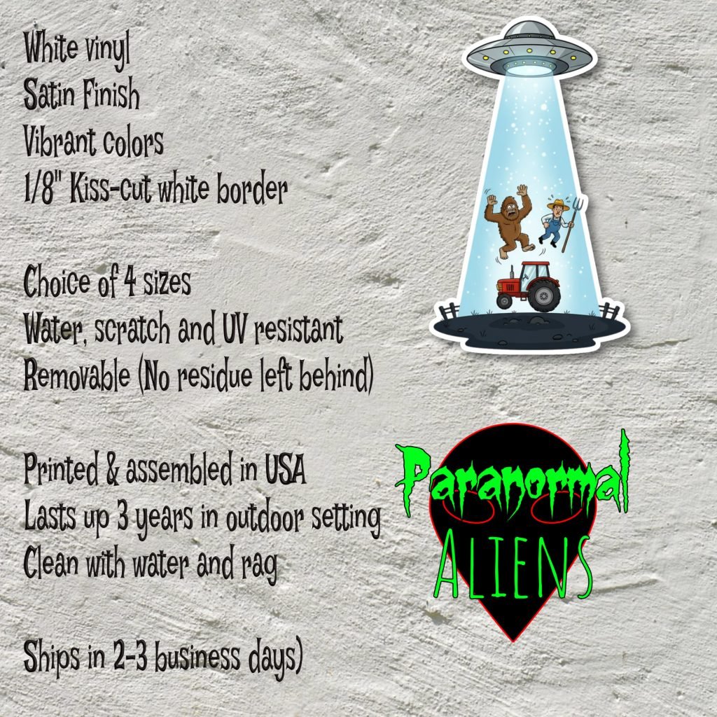 UFO Sticker, Sci-Fi Vinyl Decal, Waterproof Kiss-Cut Sticker, Alien Laptop Tablet Phone Journal Decor, Satin Finish, Vibrant Colors - Image 5