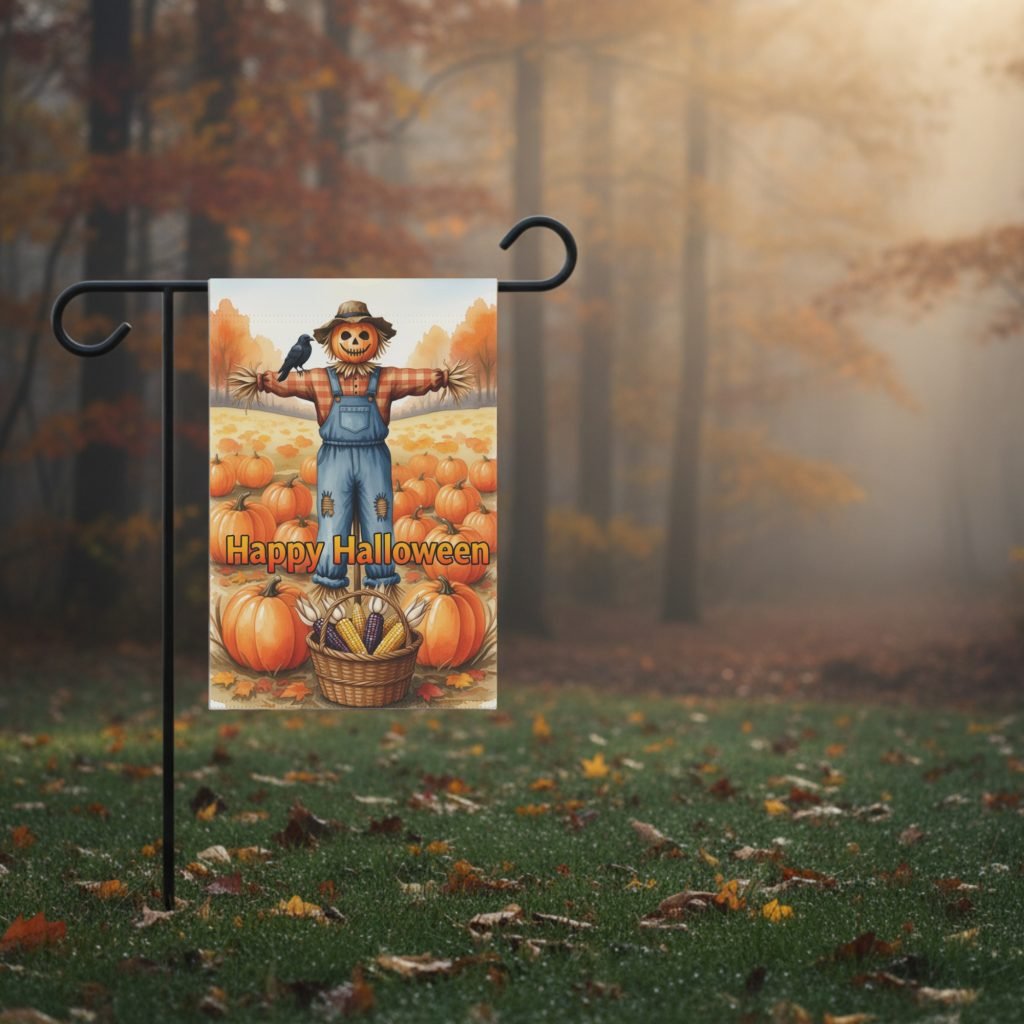 Happy Halloween Flag for Yard, Vintage Halloween Outdoor Decor, Poly Poplin Canvas Flag, Two Sizes, Sleeve Top Mount - Image 3